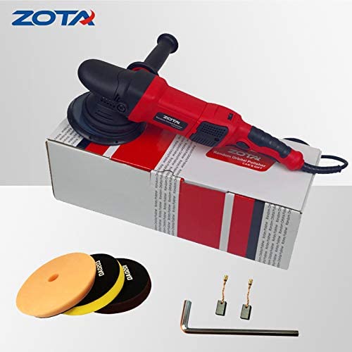 ZOTA Polisher with 30' Cord, 21mm Long-Throw Random Orbital Polisher, 6.5"/ 900w Dual Action Car Buffer kit with 3 Professional Pad