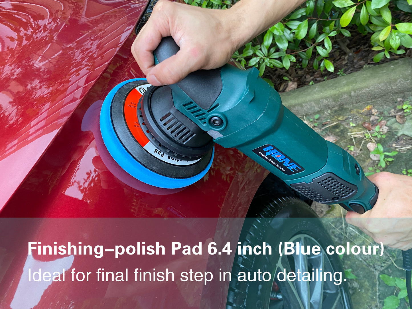 HONE Car Polisher Buffer, 6"/5"/850W Dual Action Buffer with Variable Speed, 15mm Long-Throw Ramdom Orbital Polisher Waxer, Car Polishing and Waxing Kit, HNPR615B