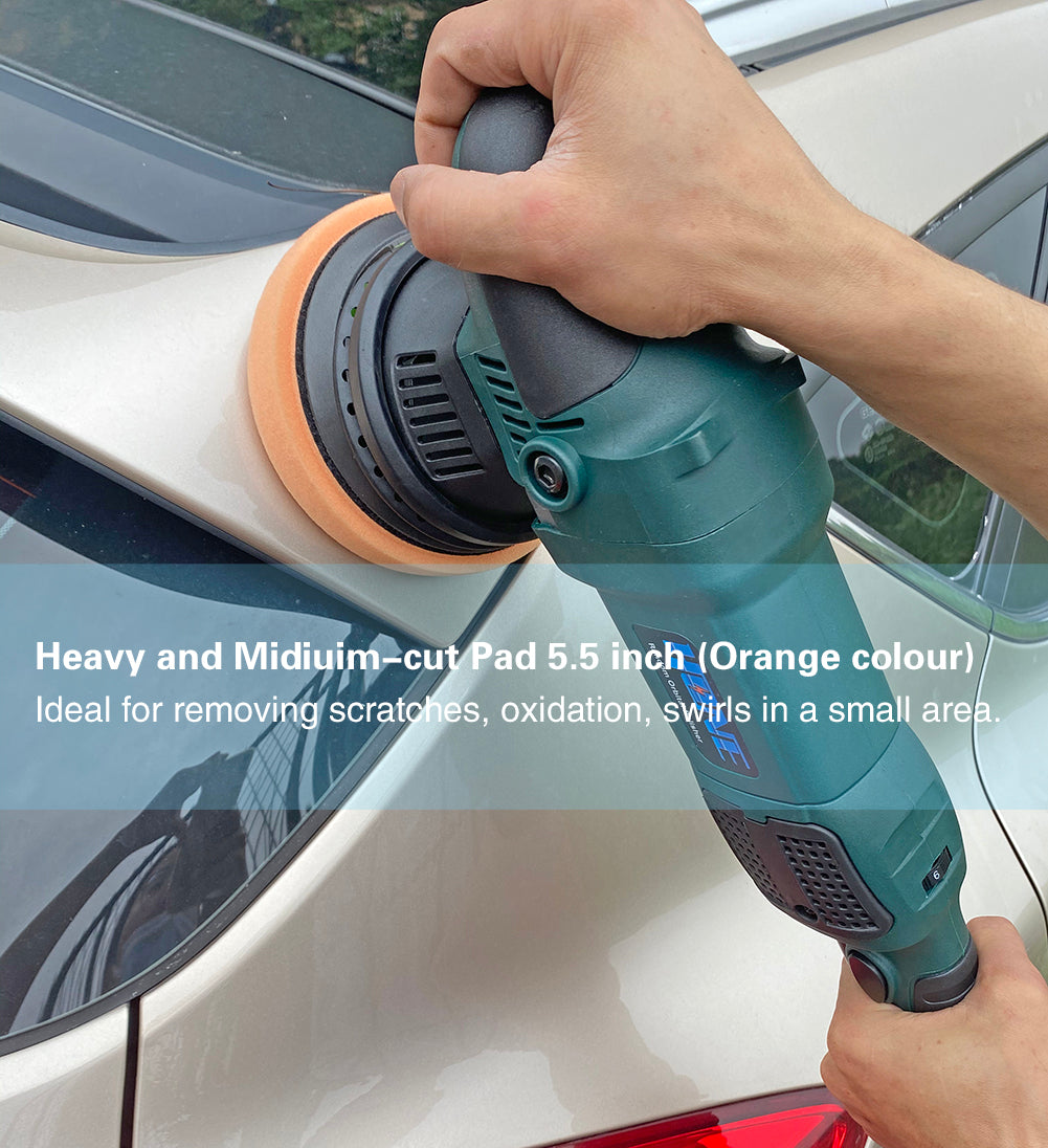 HONE Car Polisher Buffer, 6"/5"/850W Dual Action Buffer with Variable Speed, 15mm Long-Throw Ramdom Orbital Polisher Waxer, Car Polishing and Waxing Kit, HNPR615B