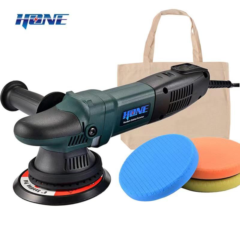 HONE Car Polisher Buffer, 6"/850W Dual Action Buffer with Variable Speed, 15mm Long-Throw Ramdom Orbital Polisher Waxer, Car Polishing and Waxing Kit, HN615A